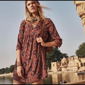 Madewell silk lace up dress